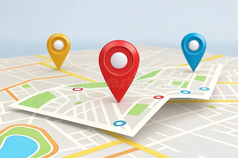 Placeholder map with a pin marker.